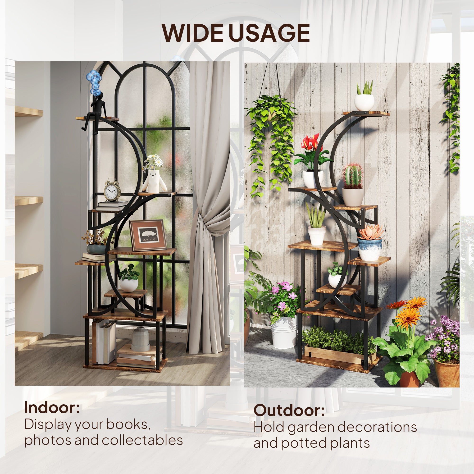 8 Tier Wooden Plant Shelf