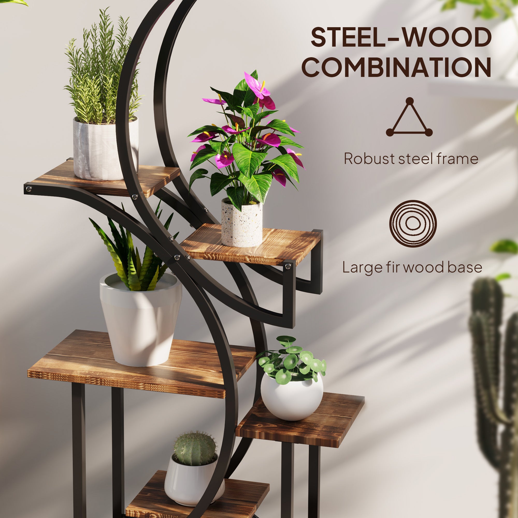 8 Tier Wooden Plant Shelf